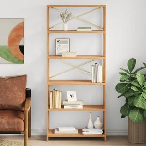 Raft cu 6 niveluri vidaXL, 80 x 30 x 181 cm, lemn masiv de stejar