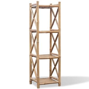 Raft VidaXL, bambus, 35 x 35 x 117 cm, maro deschis