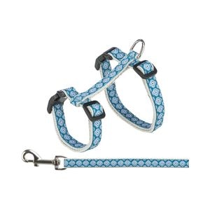Set Ham Si Lesa Pentru Pisici, Trixie, 27-45 cm/13 mm, 1.20 m, Gri/Albastru, 41903