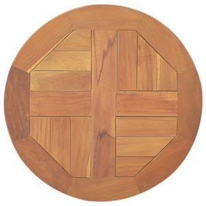 Blat de masa rotund, vidaXL, diametru 40 cm, lemn masiv de tec, maro