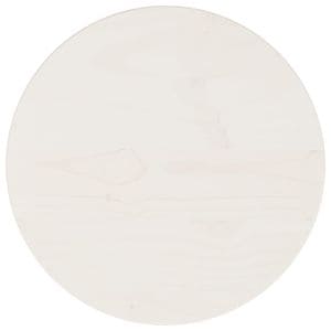 Blat de masa rotund vidaXL, diametru 30 cm, lemn masiv de pin, alb