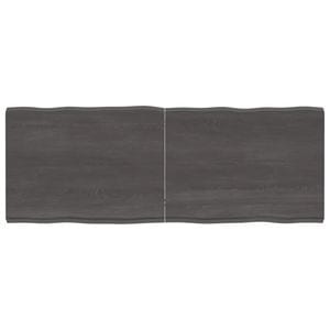 Blat de masa vidaXL, 160 x 60 x 6 cm, lemn stejar tratat, contur organic, gri