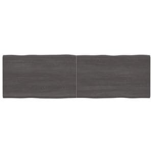 Blat de masa vidaXL, 200 x 60 x 6 cm, lemn stejar tratat, contur organic, gri