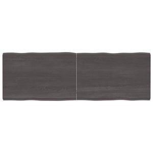 Blat de masa vidaXL, 180 x 60 x 6 cm, lemn stejar tratat, contur organic, gri