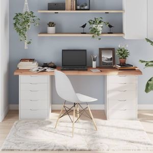 Blat de masa vidaXL, 180 x 40 x (2-4) cm, lemn masiv stejar tratat, maro
