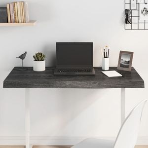 Blat de masa vidaXL, 100 x 40 x (2-6) cm, lemn masiv stejar tratat. gri