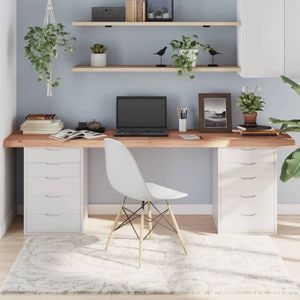 Blat de masa vidaXL, 220 x 50 x (2-6) cm , lemn masiv stejar tratat, maro
