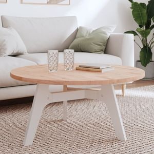 Blat de masa rotund vidaXL, diametru 90 cm x 2.5 cm, lemn masiv de fag, maro