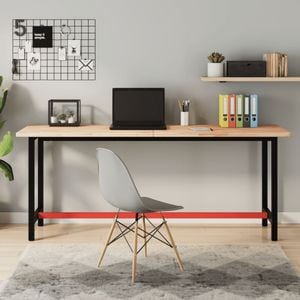 Blat pentru banc de lucru vidaXL, 180 x 55 x 2,5 cm, lemn masiv de fag, maro