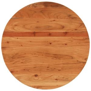 Blat de masa rotund vidaXL, diametru 90 cm x 2.5 cm, lemn masiv de acacia, maro