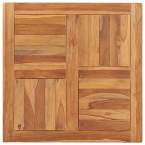 Blat de masa vidaXL, 70 x 70 x 2,5 cm, lemn masiv de tec, maro