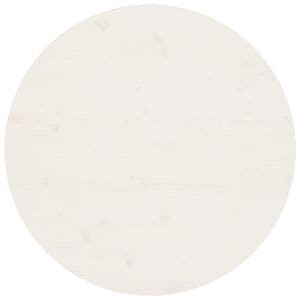 Blat de masa rotund vidaXL, diametru 70 cm, lemn masiv de pin, alb