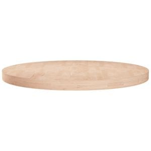 Blat de masa rotund vidaXL, diametru 60 cm, lemn masiv stejar netratat, maro