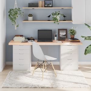 Blat de masa vidaXL, 180 x 60 x (2-6) cm, lemn masiv de stejar netratat, maro