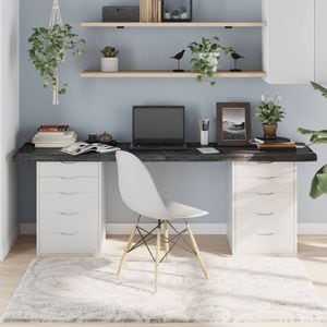 Blat de masa vidaXL, 200 x 60 x (2-6) cm, lemn masiv stejar tratat, gri