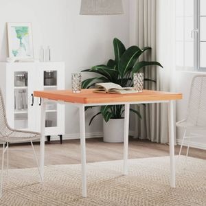 Blat de masa patrat vidaXL, 80 x 80 x 4 cm, lemn masiv de fag, maro