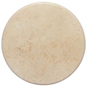 Blat de masa vidaXL, crem, diametru 50 cm, marmura, crem