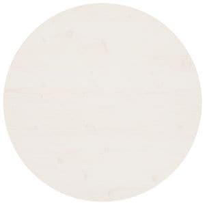 Blat de masa rotund vidaXL, diametru 80 cm, lemn masiv de pin, alb