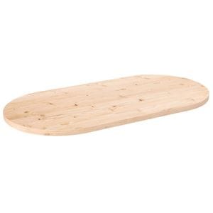 Blat de masa oval vidaXL, 90 x 45 x 2,5 cm, lemn masiv de pin, maro