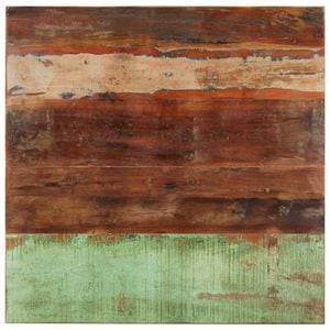 Blat de masa patrat vidaXL, 80 x 80 cm, lemn masiv reciclat, multicolor