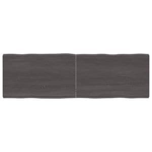 Blat de masa vidaXL, 160 x 50 x 6 cm, lemn stejar tratat, contur organic, gri