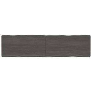 Blat de masa vidaXL, 200 x 50 x 6 cm, lemn stejar tratat, contur organic, gri