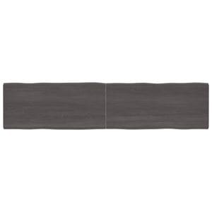 Blat de masa vidaXL, 220 x 50 x 4 cm, lemn stejar tratat, contur organic, gri