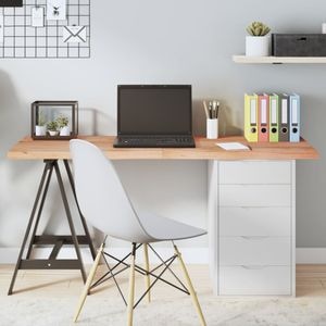 Blat de masa vidaXL, 140 x 50 x (2-4) cm , lemn masiv stejar tratat, maro