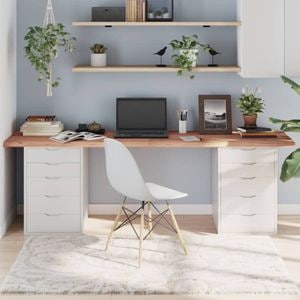 Blat de masa maro vidaXL, 220 x 50 x (2-4) cm , lemn masiv stejar tratat, maro