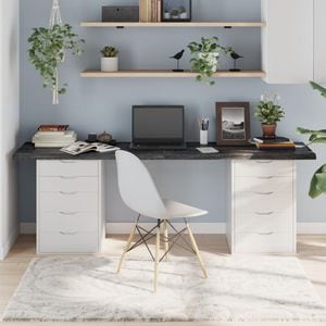 Blat de masa vidaXL, 200 x 50 x (2-4) cm, lemn masiv stejar tratat, gri