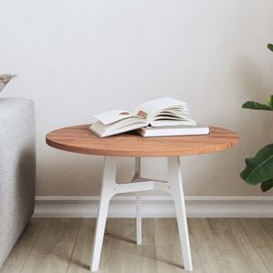Blat de masa rotund vidaXL, diametru 50 cm, lemn masiv de fag, maro