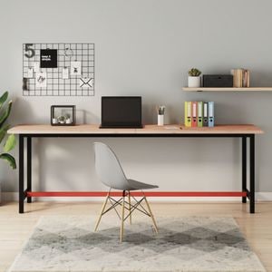 Blat pentru banc de lucru vidaXL, 220 x 55 x 2,5 cm, lemn masiv de fag, maro