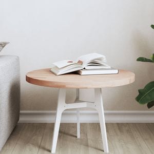 Blat de masa rotund vidaXL, diametru 50 cm, lemn masiv de fag, maro