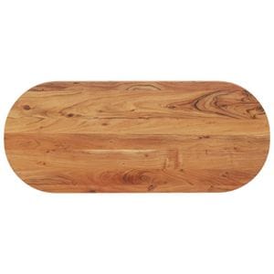 Blat de masa oval vidaXL, 120 x 50 x 3,8 cm, lemn masiv de acacia, maro
