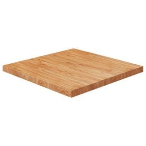 Blat de masa patrat vidaXL, 70 x 70 x 4 cm, lemn stejar tratat, maro deschis