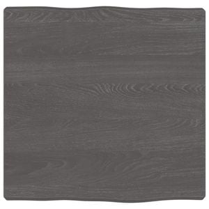 Blat de masa vidaXL, 40 x 40 x 4 cm, lemn stejar tratat, contur organic, gri