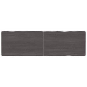 Blat de masa vidaXL, 200 x 60 x 4 cm, lemn stejar tratat, contur organic, gri