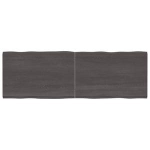Blat de masa vidaXL, 180 x 60 x 4 cm, lemn stejar tratat, contur organic, gri