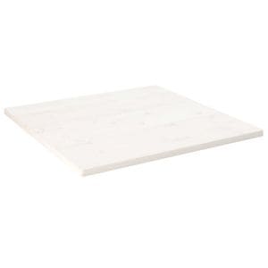 Blat de masa patrat vidaXL, alb, 80 x 80 x 2,5 cm, lemn masiv de pin, alb