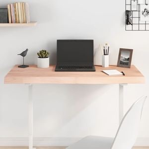 Blat de masa vidaXL, 100 x 40 x (2-6) cm, lemn masiv de stejar netratat, maro