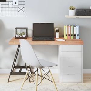 Blat de masa vidaXL, 120 x 50 x (2-6) cm, lemn masiv stejar tratat, maro