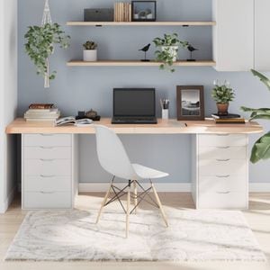 Blat de masa vidaXL, 220 x 50 x (2-6) cm, lemn masiv de stejar netratat, maro