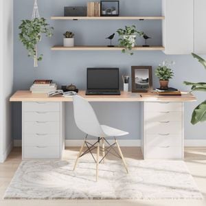 Blat de masa vidaXL, 200 x 60 x (2-4) cm, lemn masiv de stejar netratat, maro