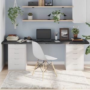 Blat de masa vidaXL, 220 x 50 x (2-4) cm, lemn masiv stejar tratat, gri