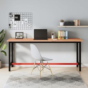 Blat pentru banc de lucru vidaXL, 200 x 55 x 2,5 cm, lemn masiv de fag, maro