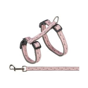 Set Ham Si Lesa Pentru Pisici, Trixie, 27-45 cm/13 mm, 1.20 m, Roz/Gri, 41873