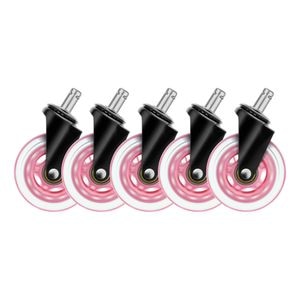 Set 5 roti de silicon pentru scaune de gaming / birou DELTACO GAMING, diametru 11mm, roz