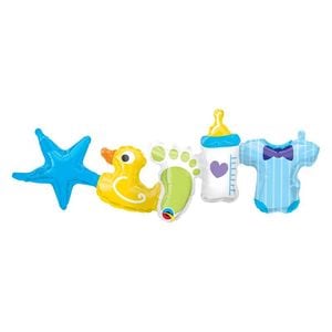 Ghirlanda Baloane Folie Baby boy - 104 cm,  1 buc