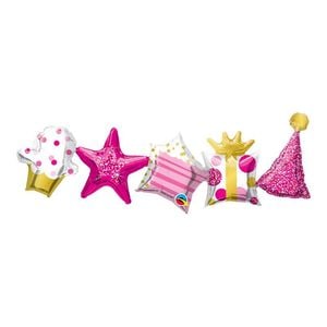 Ghirlanda Baloane Folie Birthday Roz - 104 cm, 1 buc