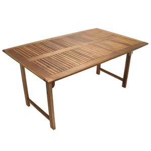Masa extensibila pentru gradina DacEnergy, lemn acacia tratat, interior si exterior, dreptunghiulara, 12 persoane, 160 / 220 x 100 x 74 cm, natur